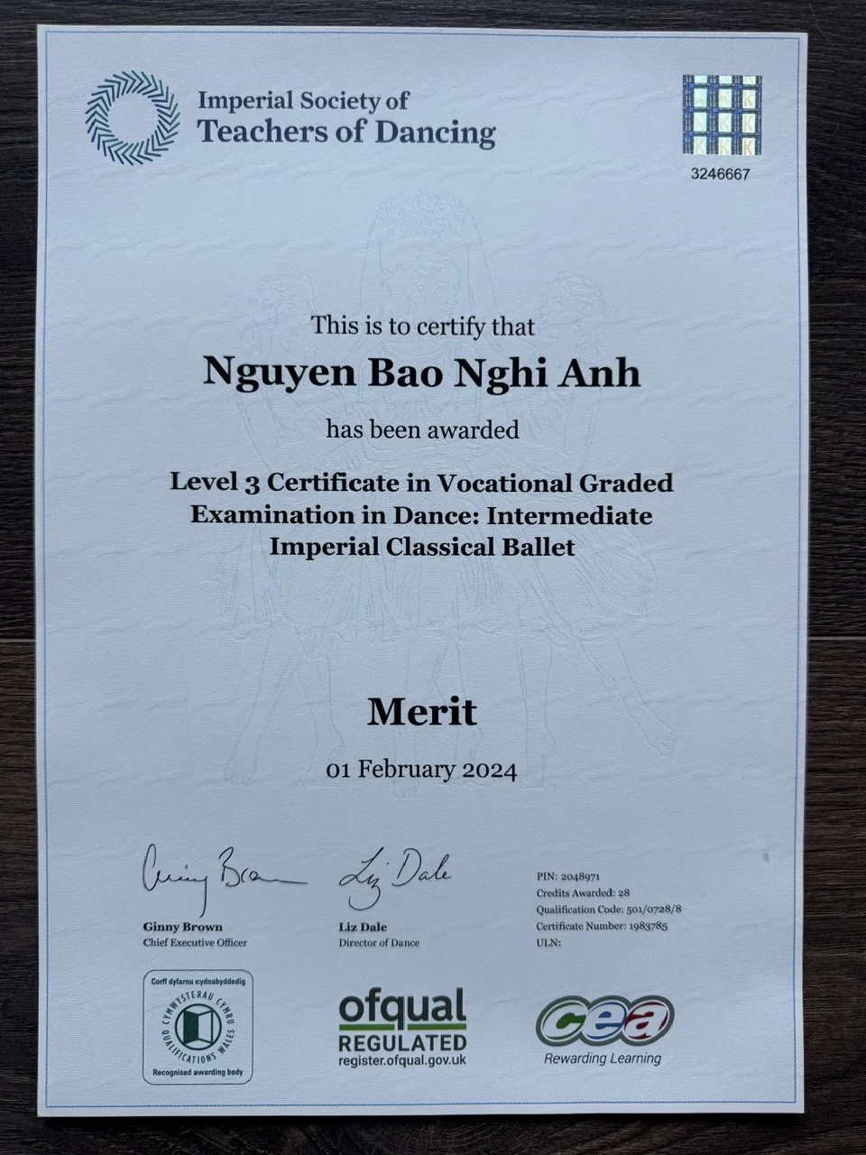 ISTD Interfoundation Ballet – Merit (2023) 	