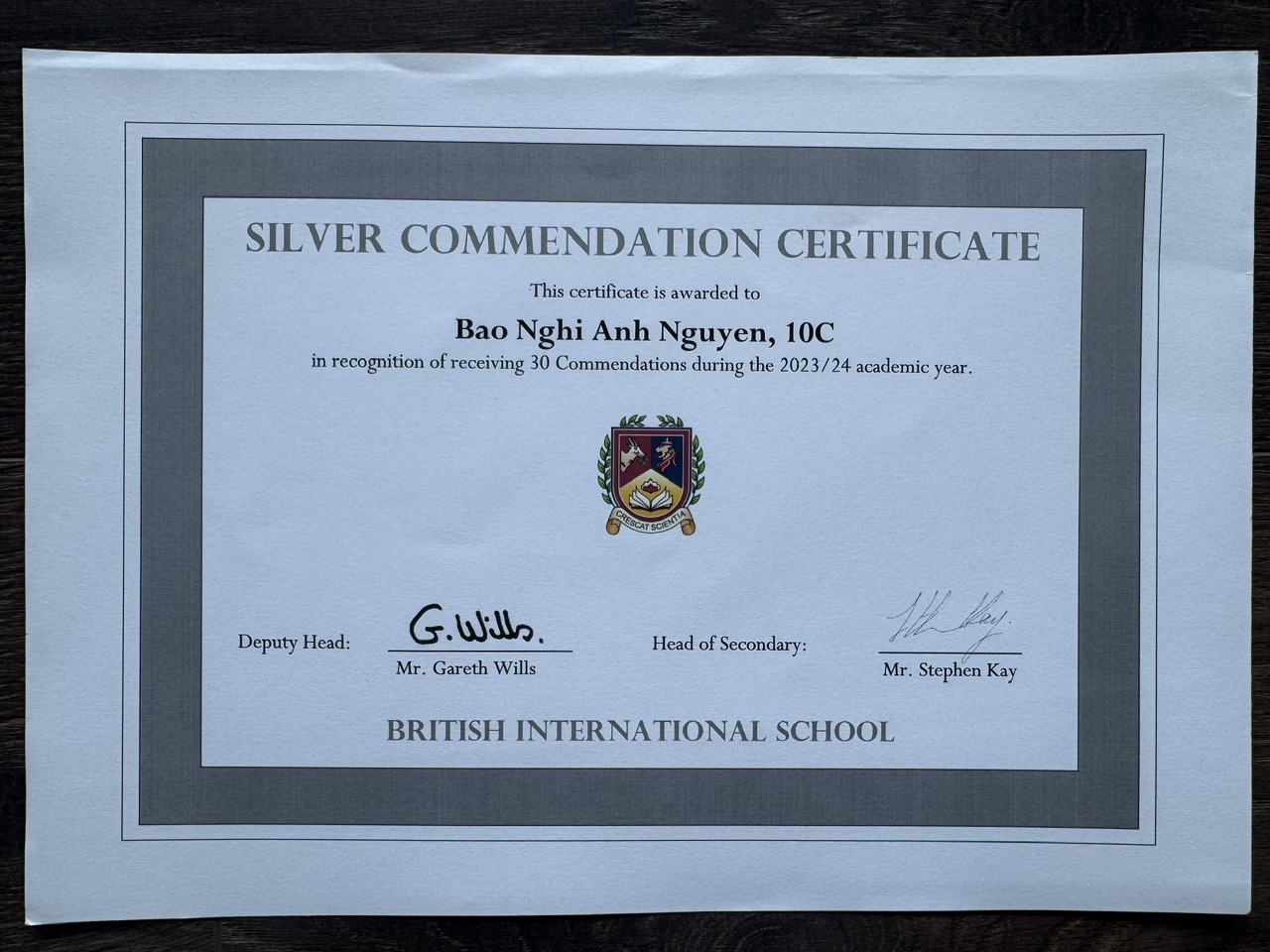 British International School receive 30 commendations – Silver Award (2023/24)